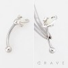 CELESTIAL THEMED PLANET SATURN 316L SURGICAL STEEL CURVED BARBELL/EYEBROW